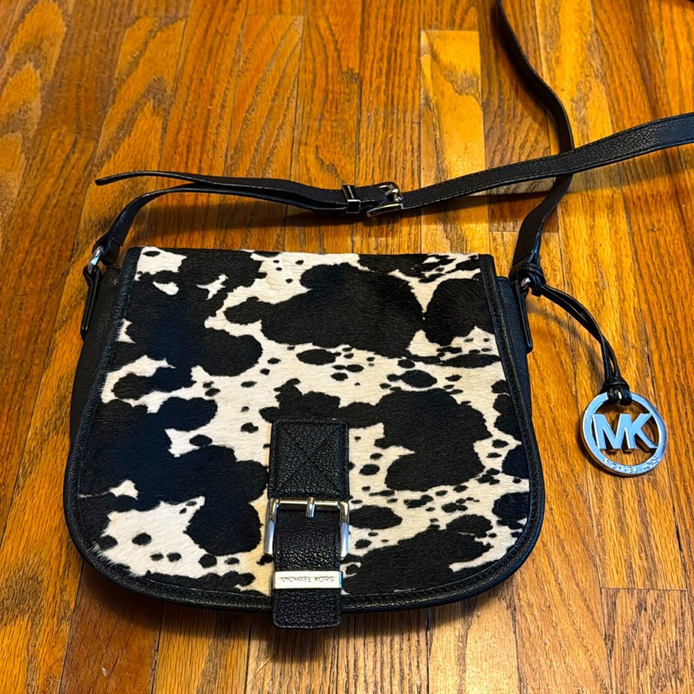 MK Leather and Dyed Hide Bag